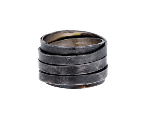 Oxidized Sterling Silver Tagliatelle Ring