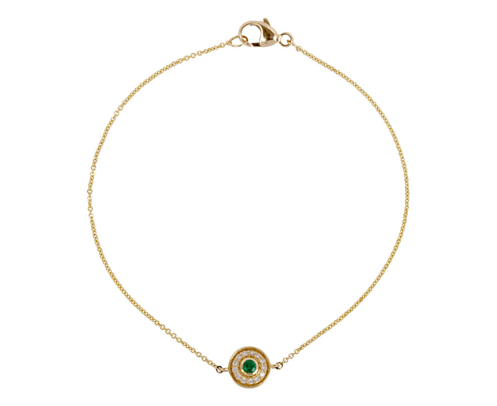 Almasika Emerald and Diamond Petite Universum Medallion Bracelet
