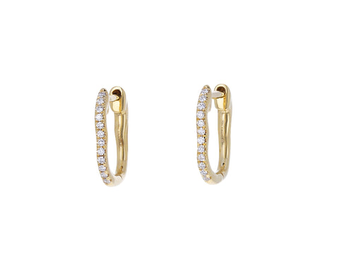 Huggie Diamond Berceau Hoop Earrings