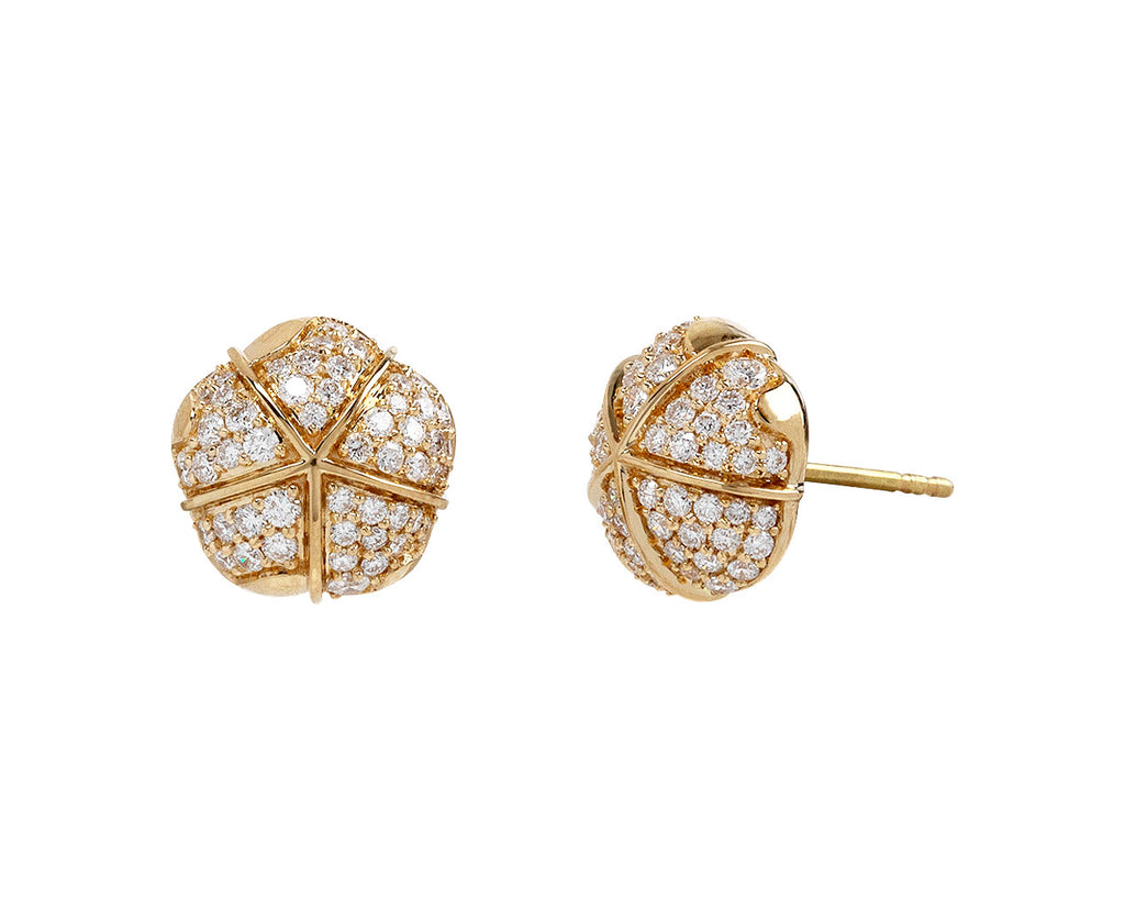 Almasika Terra Nova Large Diamond Stud Earrings Side View