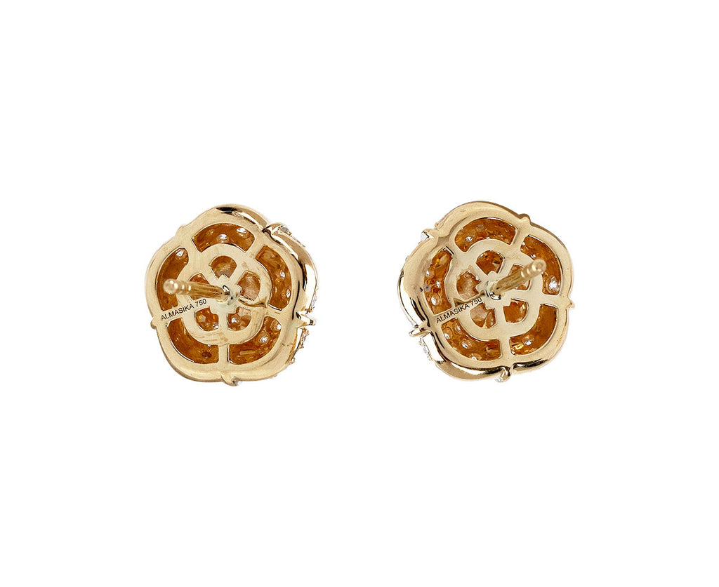 Almasika Terra Nova Large Diamond Stud Earrings Back View