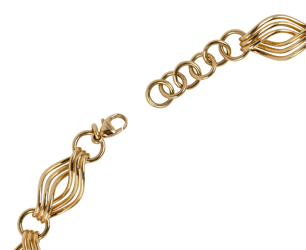 Almasika Terra Nova Gold Link Necklace Clasp Open Close Up