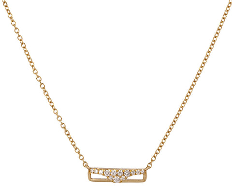 Almasika Diamond Berceau Bar Pendant Necklace