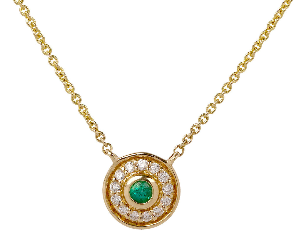 Almasika Emerald Petite Universum Pendant Necklace Close Up