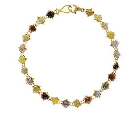 Rustic Diamond Textile Bracelet