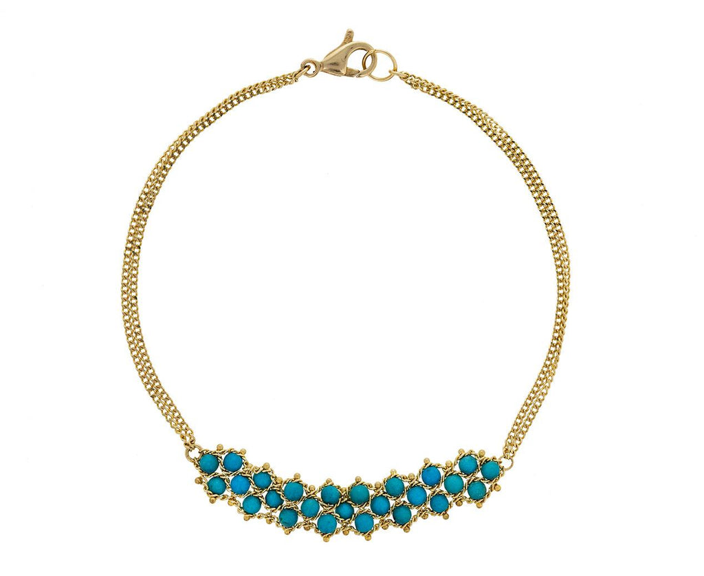 Turquoise Textile Station Bracelet - TWISTonline 
