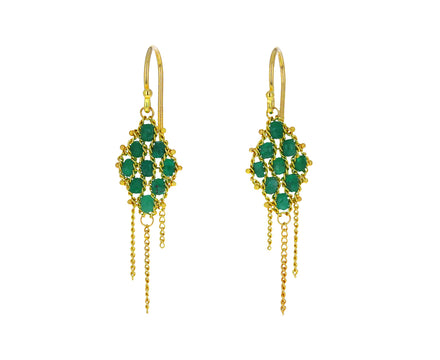 Emerald Textile Earrings