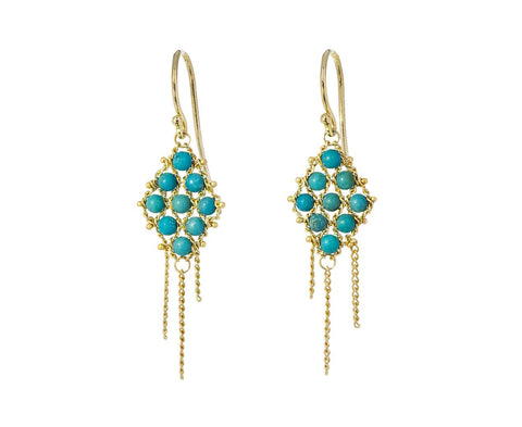 Turquoise Textile Earrings - TWISTonline 