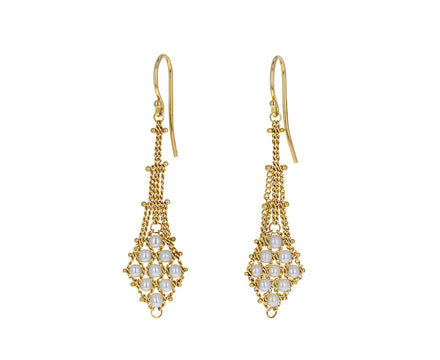 Pearl Textile Drop Earrings