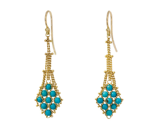 Woven Turquoise Drop Earrings - TWISTonline 