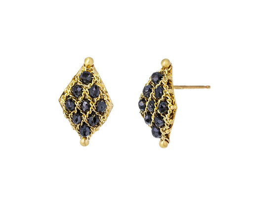 Black Diamond Textile Stud Earring - TWISTonline 