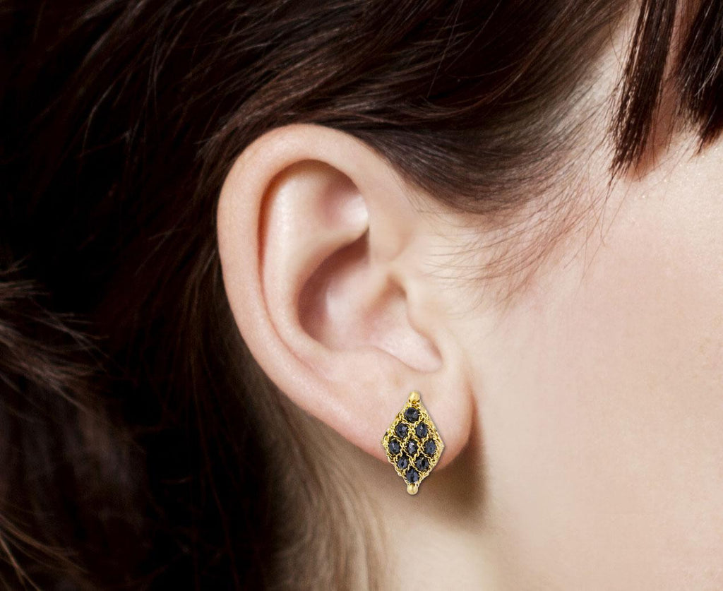 Black Diamond Textile Stud Earring - TWISTonline 