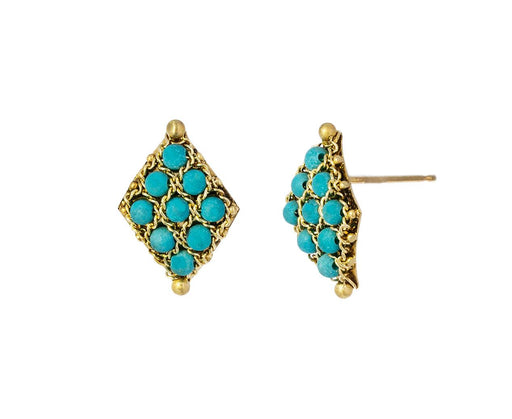 Turquoise Textile Stud Earring - TWISTonline 