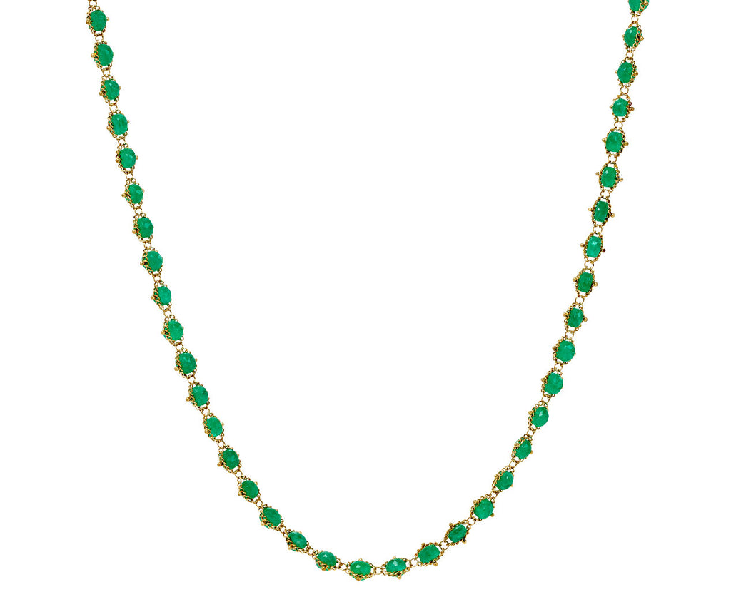 Amali Emerald Woven Textile Necklace