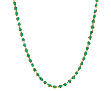 Amali Emerald Woven Textile Necklace