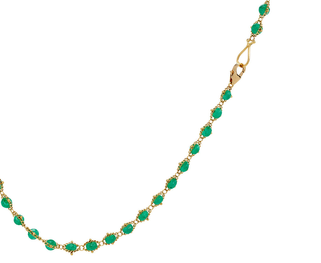 Amali Emerald Woven Textile Necklace Clasp