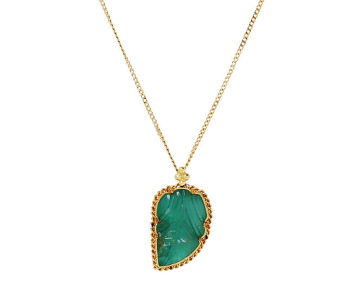 Emerald leaf Necklace