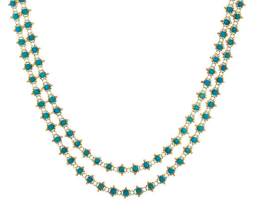 Long Turquoise Textile Necklace - TWISTonline 