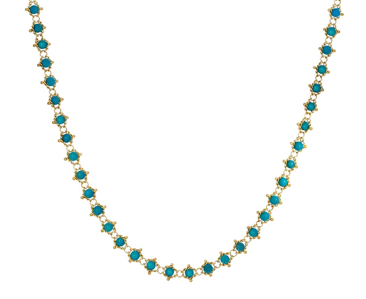 Turquoise Textile Necklace