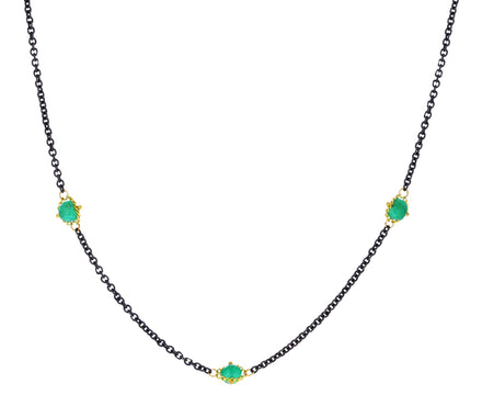 Emerald Textile Station Necklace