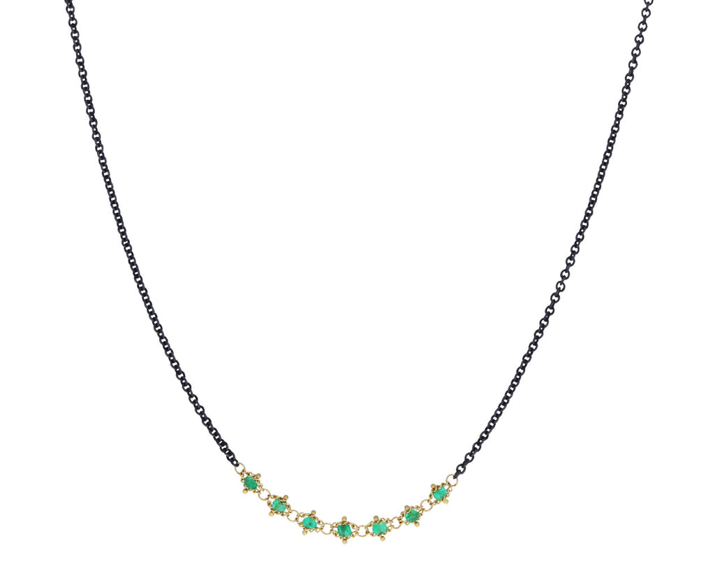 Emerald Textile Station Necklace