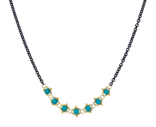 Turquoise Textile Station Necklace - TWISTonline 