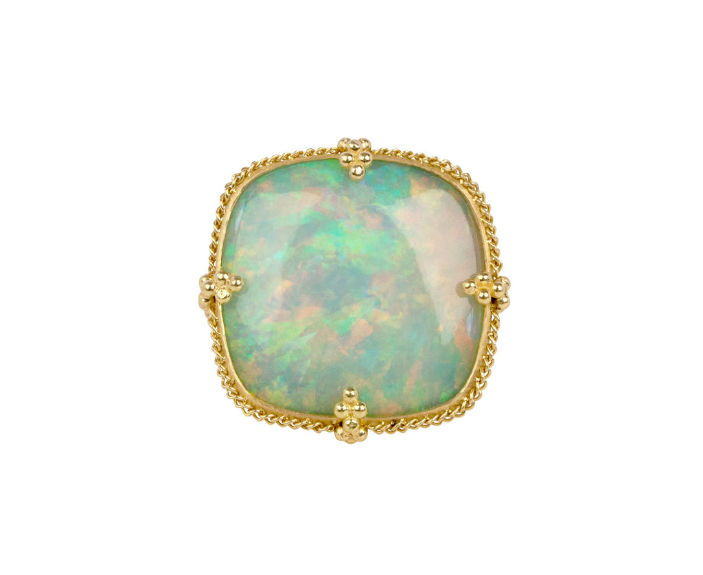 Amali Smooth Square Ethiopian Opal Ring
