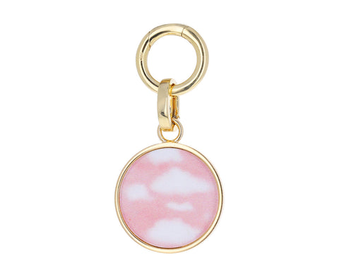 Art Dreamy Pink Painted Mother of Pearl Charm