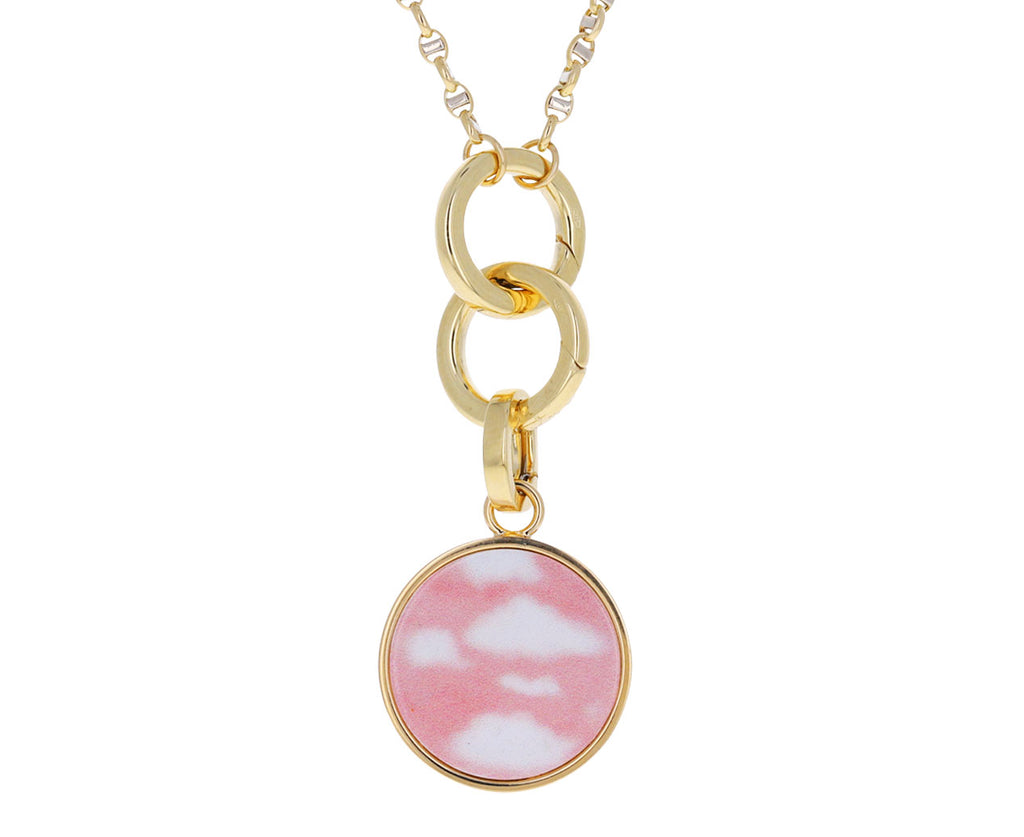 Art Dreamy Pink Painted Mother of Pearl Charm
