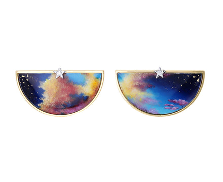 Painted Art Half an Hour Earrings