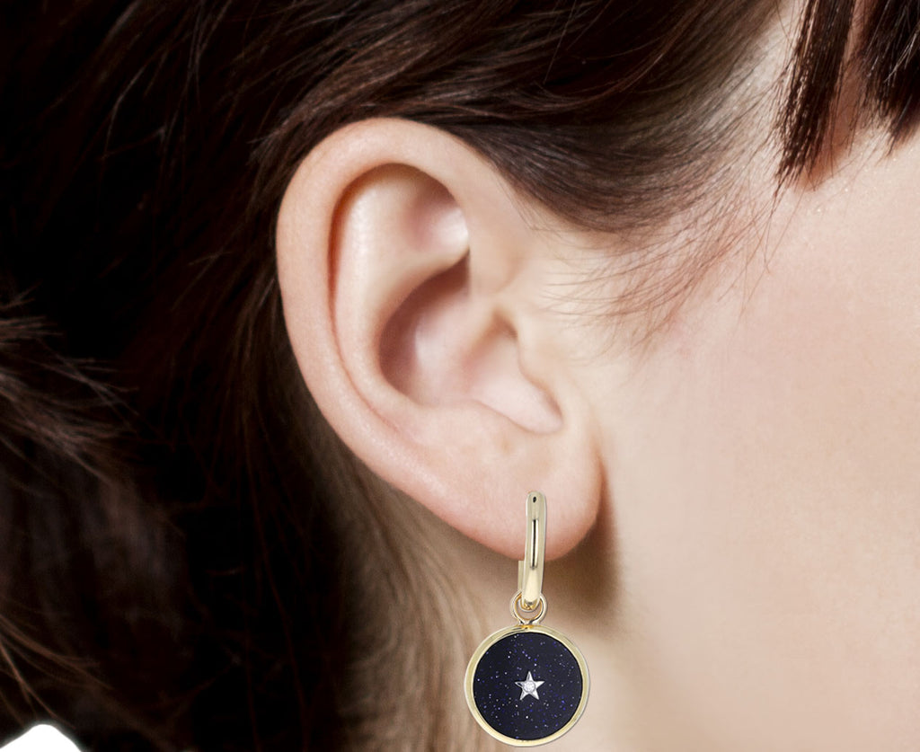 Aventurine and Diamond Ora Hoop Earrings