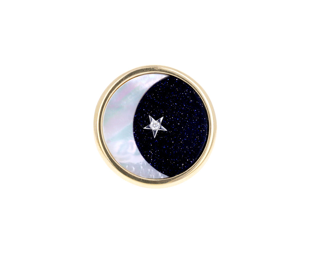 Mother of Pearl Aventurine Ora Moon Ring