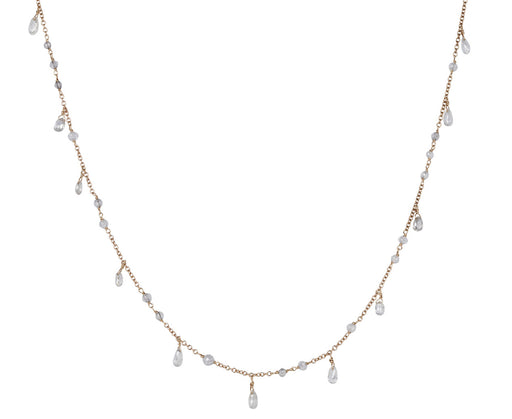 White Diamond Waterfall Flea Necklace