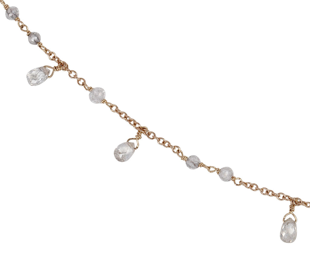 White Diamond Waterfall Flea Necklace