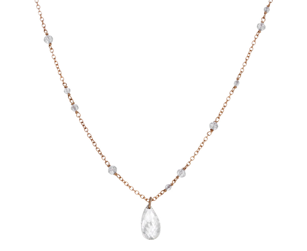White Diamond Glitter Drop Necklace