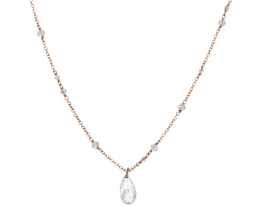 White Diamond Glitter Drop Necklace
