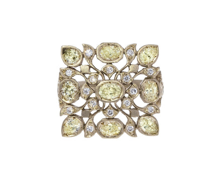 Pale Yellow Diamond Avesh Ring - TWISTonline 