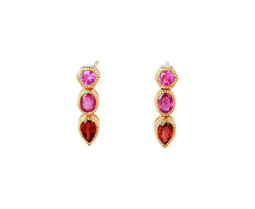 Ark Pink and Orange Lakshmi Drop Earrings