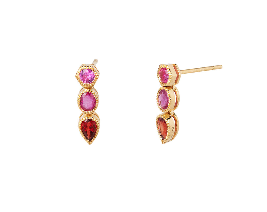 Ark Pink and Orange Lakshmi Drop Earrings Side