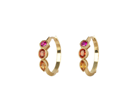 Raspberry Sapphire Hoop Earrings