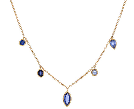Lakshmi Blue Sapphire Dangle Necklace