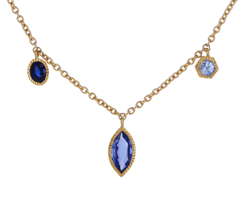 Lakshmi Blue Sapphire Dangle Necklace