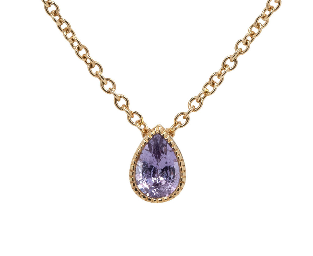 Ark Violet Sapphire Teardrop Lakshmi Pendant Necklace