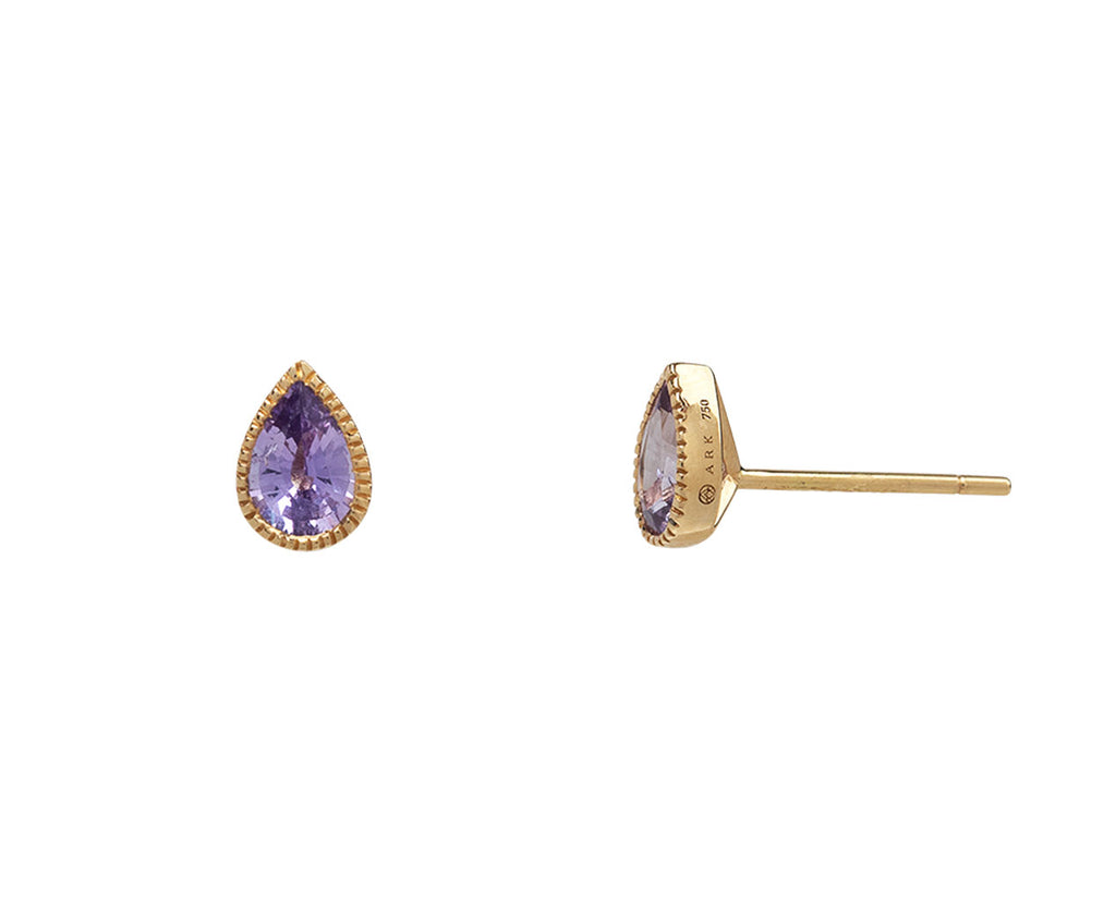 Ark Violet Sapphire Tear Lakshmi Marquise Stud Earrings Side View