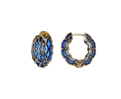Blue Aura Small Dreamweaver Hoop Earrings