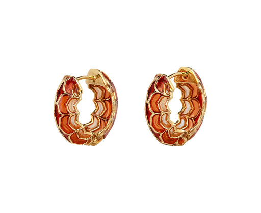 Orange Aura Small Dreamweaver Huggie Hoop Earrings