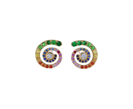 Rainbow Sapphire Tie-Dye Destiny Earrings