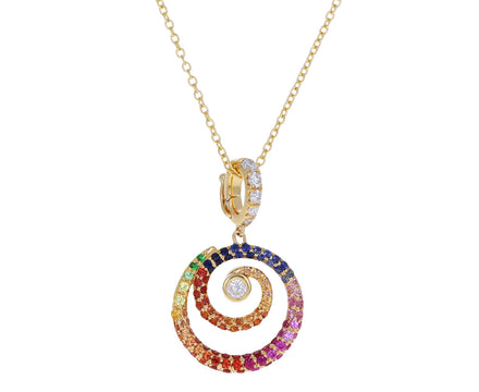 Rainbow Sapphire Tie-Dye Destiny Pendant Necklace