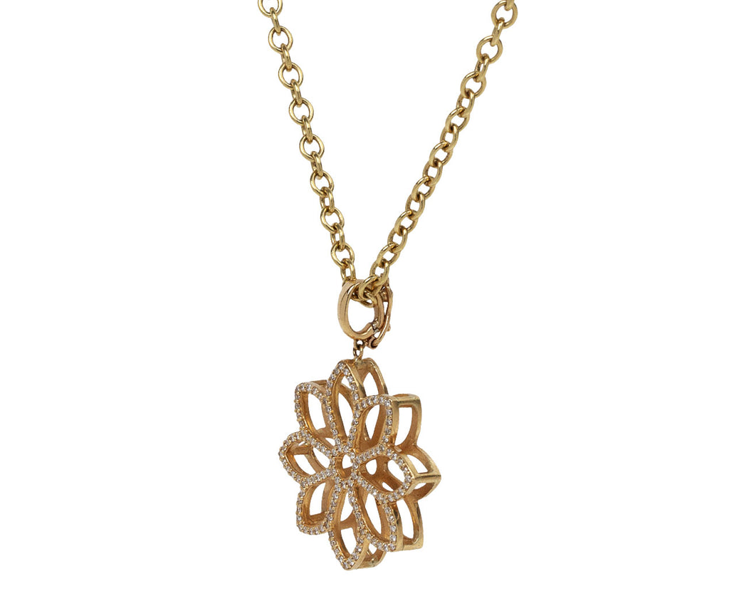 Ark Diamond Bliss Flower Pendant Necklace Side View