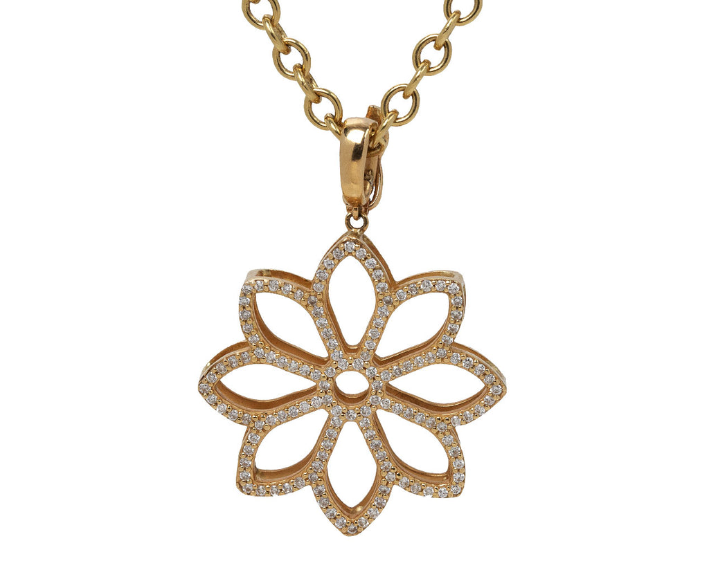 Ark Diamond Bliss Flower Pendant Necklace Close Up